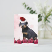 Het puppy van Doberman van Kerstmis Feestdagenkaart (Staand voorkant)
