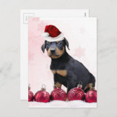 Het puppy van Doberman van Kerstmis Feestdagenkaart (Voorkant / Achterkant)