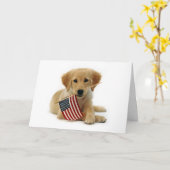 Het Puppy van het Golden retriever van de Dag van Kaart (Gele Bloem)