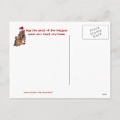 Het Puppy van Kerstmis van Yorkie koestert en kust Feestdagenkaart (Achterkant)