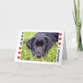 Het Puppy van Labrador van de Valentijnsdag is Feestdagen Kaart