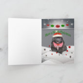 Het "puppy" van Newfoundland Vrolijke Kerstmis Feestdagen Kaart (Binnen)