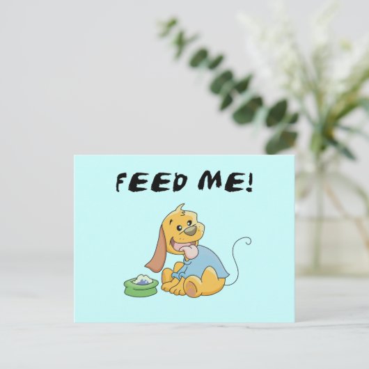 Het puppy voedt me T-shirts en Giften Briefkaart (Staand voorkant)