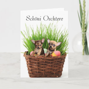 Het "puppy"wenskaart van Pasen Chihuahua Feestdagen Kaart