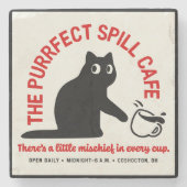 Het Purfect Spill Cafe Stenen Onderzetter (Voorkant)