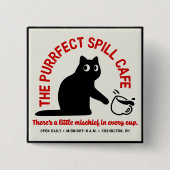 Het Purfect Spill Cafe Vierkante Button 5,1 Cm (Voorkant)