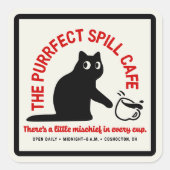 Het Purfect Spill Cafe Vierkante Sticker (Voorkant)