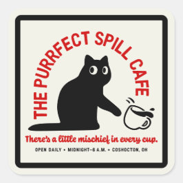 Het Purfect Spill Cafe Vierkante Sticker