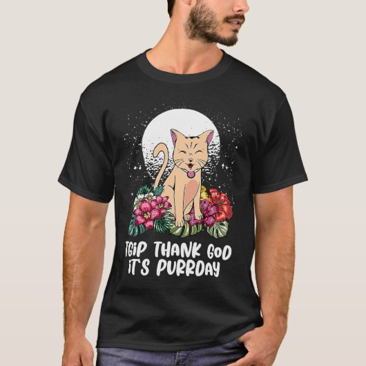 Het Purrday Kat Weekend Kitten Rustdag T-shirt (Voorkant)