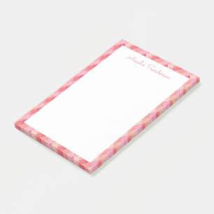 Het Pute Roze Geometrische Grens Personeel Manuscr Post-it® Notes