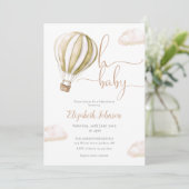 Het QR-code foto baby shower van het hete luchtbal Kaart (Staand voorkant)