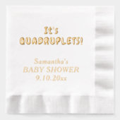 Het Quadruplets Baby Shower Folie Servetten (Voorkant)