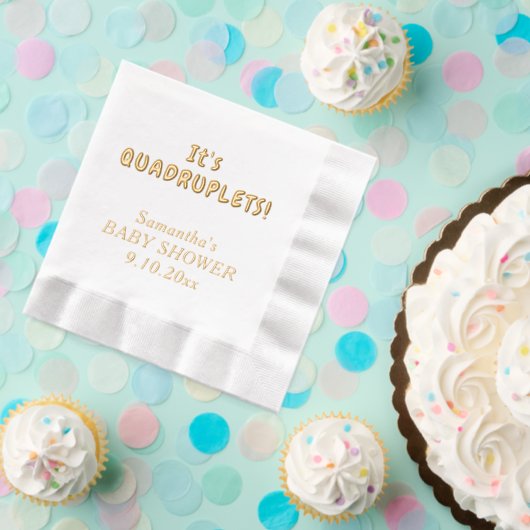 Het Quadruplets Baby Shower Folie Servetten (Insity (Feest))