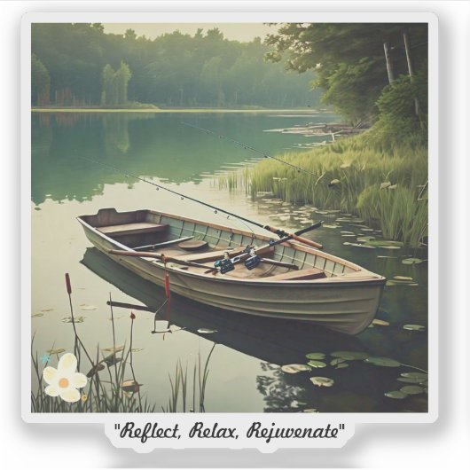 Het "Quiet Lake Uitzicht" Sticker (Voorkant)