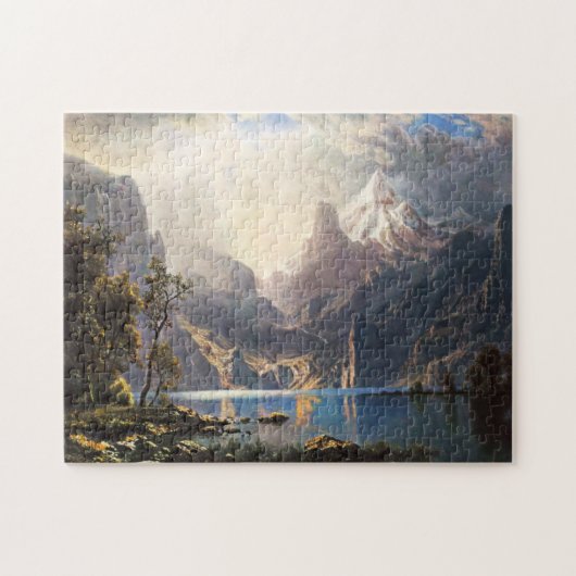 Het Raadsel van Tahoe van het Meer van Bierstadt Legpuzzel (Horizontaal)