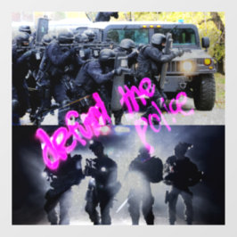 Het raam van de politie vastzetten raamsticker