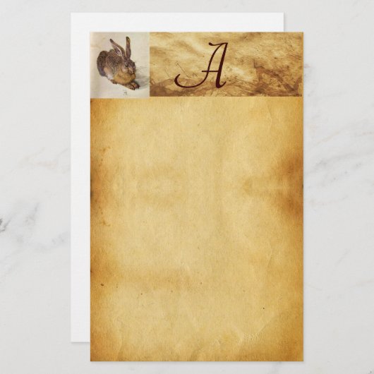 HET RABBIT-Monogram ( Young Hare ) Briefpapier (Voorkant / Achterkant)