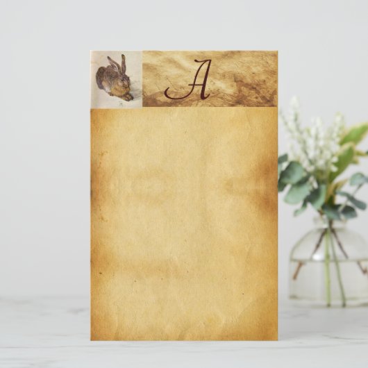 HET RABBIT-Monogram ( Young Hare ) Briefpapier (Staand voorkant)