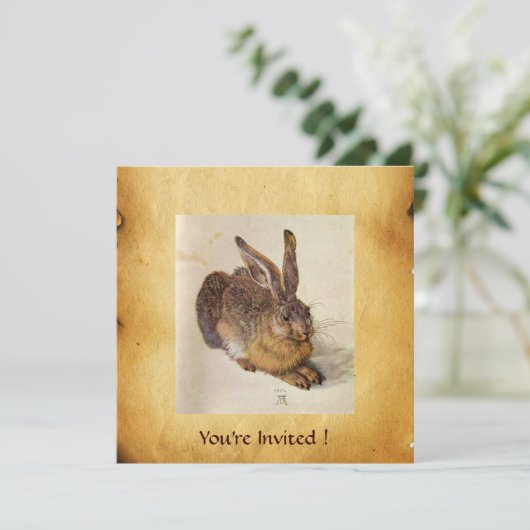 HET RABBIT-Monogram ( Young Hare ) Kaart (Staand voorkant)