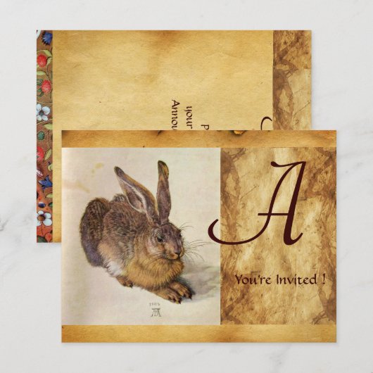 HET RABBIT-Monogram ( Young Hare ) Kaart (Voorkant / Achterkant)