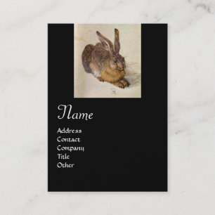 HET RABBIT-Monogram ( Young Hare ), zwart en goud Visitekaartje