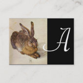 HET RABBIT-Monogram ( Young Hare ), zwart en goud Visitekaartje (Achterkant)