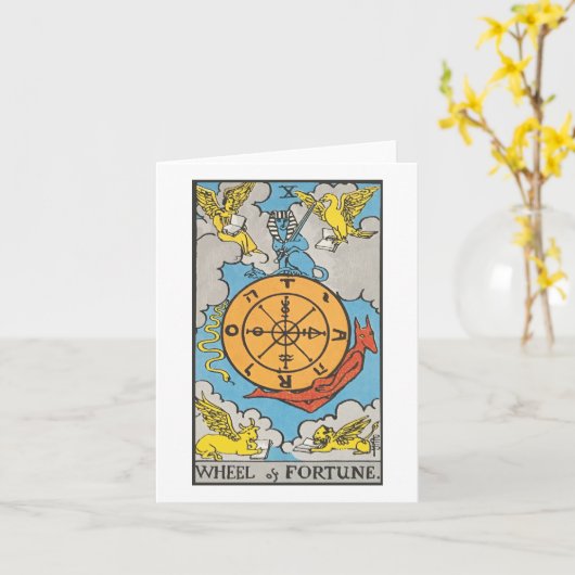 Het Rad van Fortuin tarot - Rider Waite Smith Kaart (Gele Bloem)