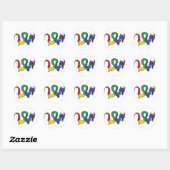 Het Rainbow Dragon-netwerk Ronde Sticker (Vel)