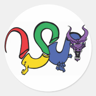 Het Rainbow Dragon-netwerk Ronde Sticker