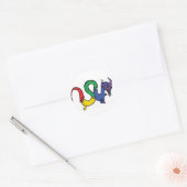 Het Rainbow Dragon-netwerk Ronde Sticker (Envelop)