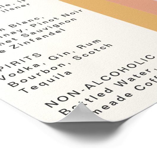 Het Rainbow Wedding Drink Menu Sign van Modern Ret Poster (Hoek)