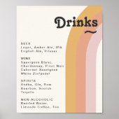 Het Rainbow Wedding Drink Menu Sign van Modern Ret Poster (Voorkant)