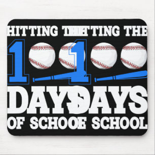 Het raken van de 100e School Baseball Bat Student Muismat