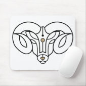 Het Ram Gold en de zwarte zodiale astrologie Muismat (Met muis)