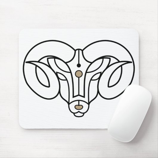 Het Ram Gold en de zwarte zodiale astrologie Muismat (Met muis)
