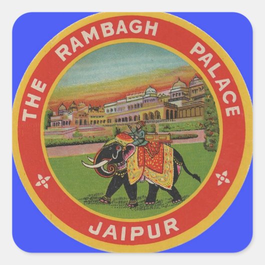 Het Rambagh Palace Hotel - Jaipur India - Reizen Vierkante Sticker (Voorkant)