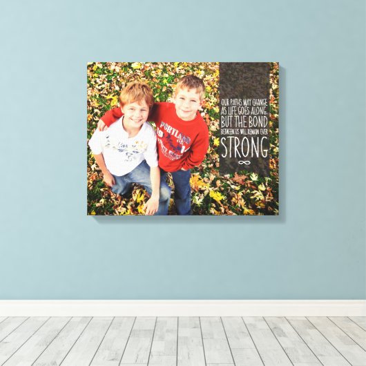 Het rangschikken van Bond Citaat met Uw Foto Canvas Afdruk (Insitu (Houten vloer))