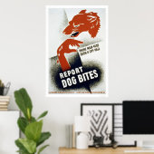 Het Rapport Dog Bites 1941 WPA Poster (Thuiskantoor)