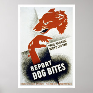 Het Rapport Dog Bites 1941 WPA Poster