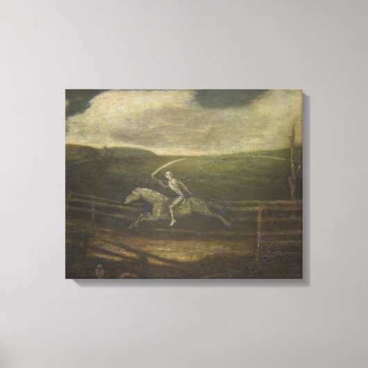 Het rasspoor of de dood van een Bleek paard Canvas Afdruk (Voorkant)