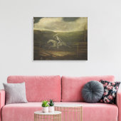 Het rasspoor of de dood van een Bleek paard Canvas Afdruk (Insitu (Woonkamer))