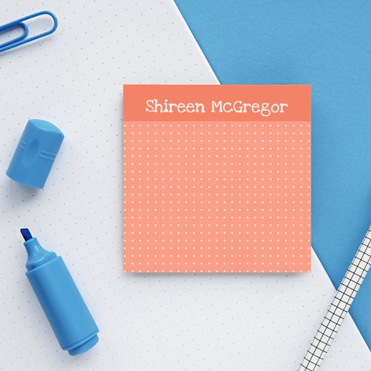 Het raster van de Dot van de peach voegt u toe Post-it® Notes