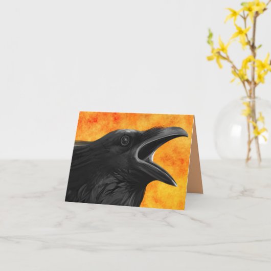 Het Raven wenskaart Kaart (Gele Bloem)