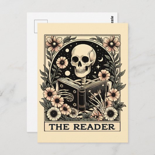 Het Reader Skeleton Tarot Kaart Poster (Voorkant / Achterkant)