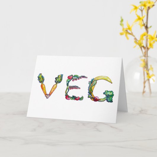 Het recente Wenskaart van de Vegetariër of van de Kaart (Gele Bloem)