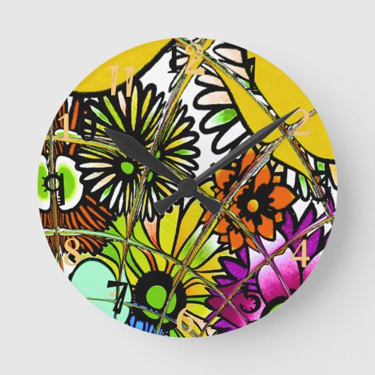 Het recentste kleurrijke verbazende bloemenart. ronde klok (Voorkant)