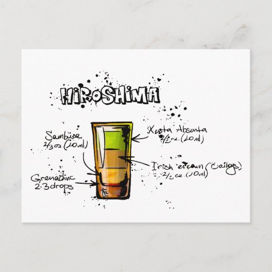 Het Recept van de Cocktail van Hiroshima Briefkaart (Voorkant)