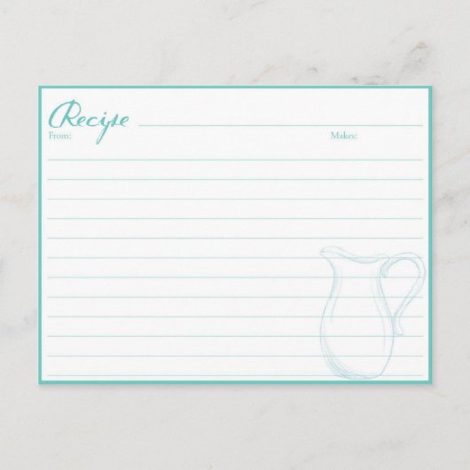 Het recept voor cadeaubonnen voor het huishouden,  briefkaart (Voorkant)