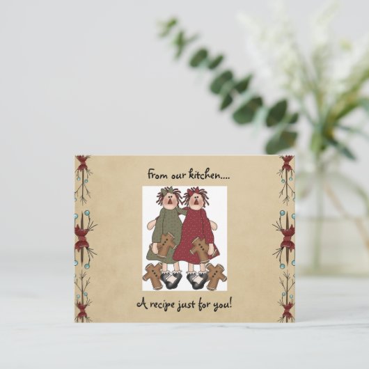 Het receptenkaarten van de vakantie feestdagenkaart (Staand voorkant)