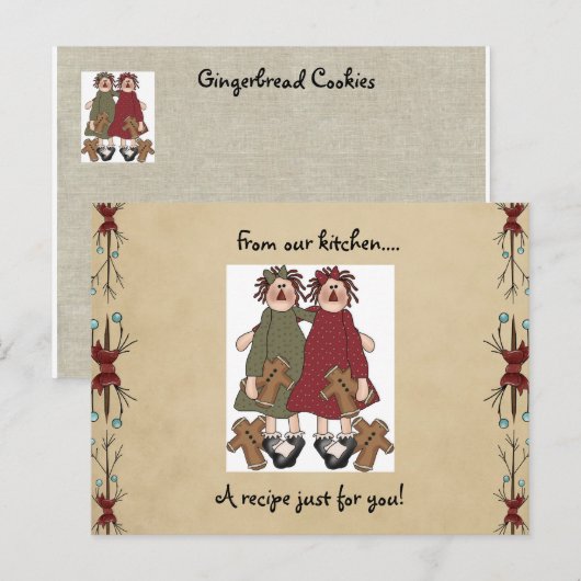Het receptenkaarten van de vakantie feestdagenkaart (Voorkant / Achterkant)